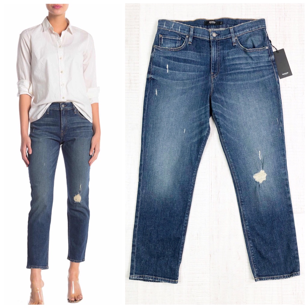 Hudson Jessi Relaxed Cropped Boyfriend Jeans New
